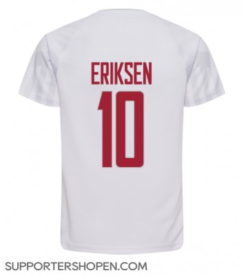 Danmark Christian Eriksen #10 Borta Matchtröja VM 2022 Kortärmad